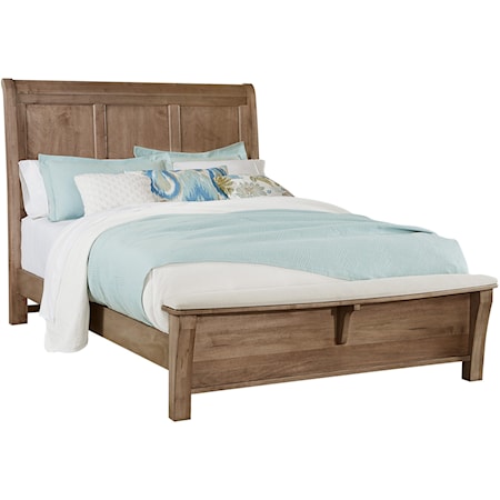 Queen Sleigh Bed With Bench Footboard